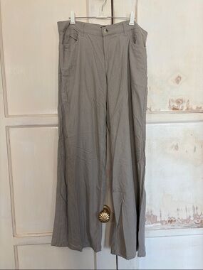 Rewash Wide-Leg Straight Pants in Taupe